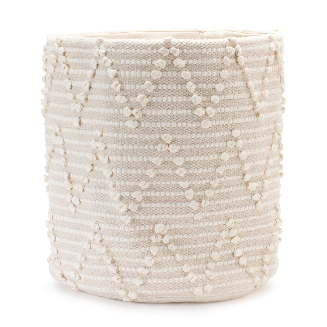 Woven Pom Textured Storage Basket