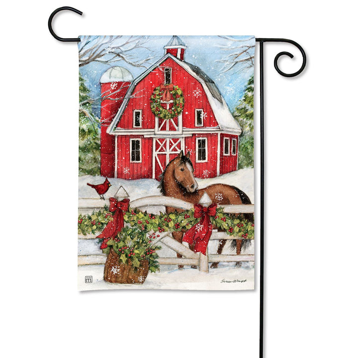 Christmas at the Barn Garden Flag