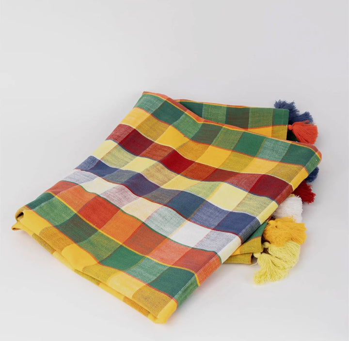 Rainbow Market Plaid Throw