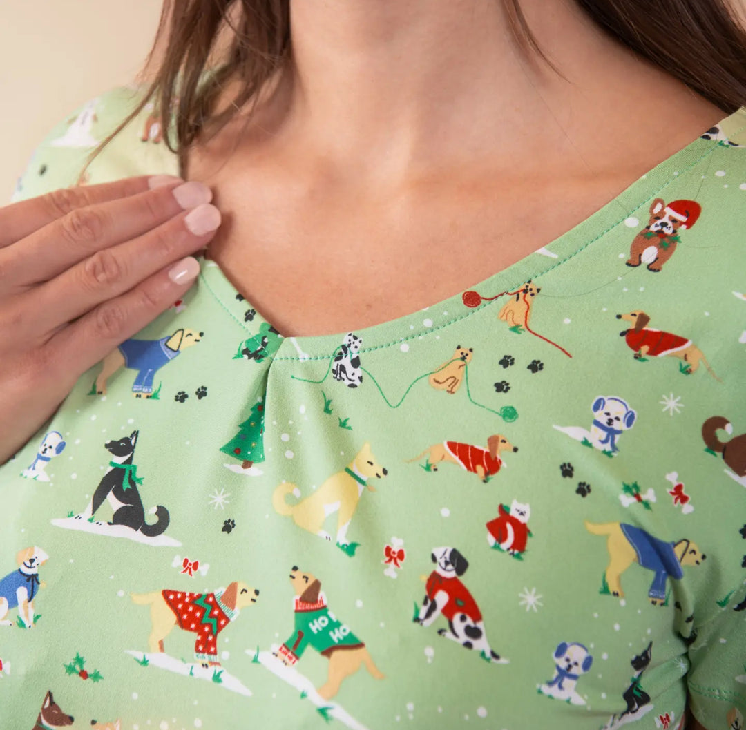 Santa Paws Christmas Pajama Top