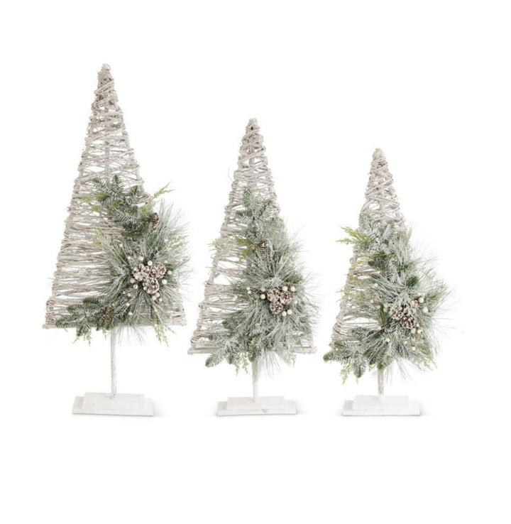 Frosted Woodland Woven Christmas Trees