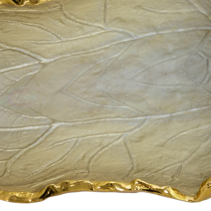 Gilded Leaf Bowl – 24” Statement Piece