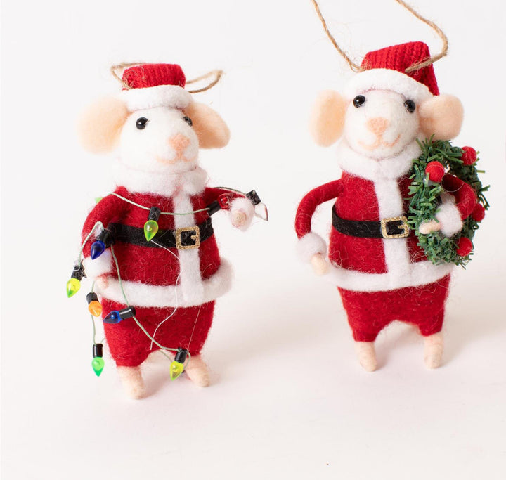 Santa Mouse Christmas Ornaments