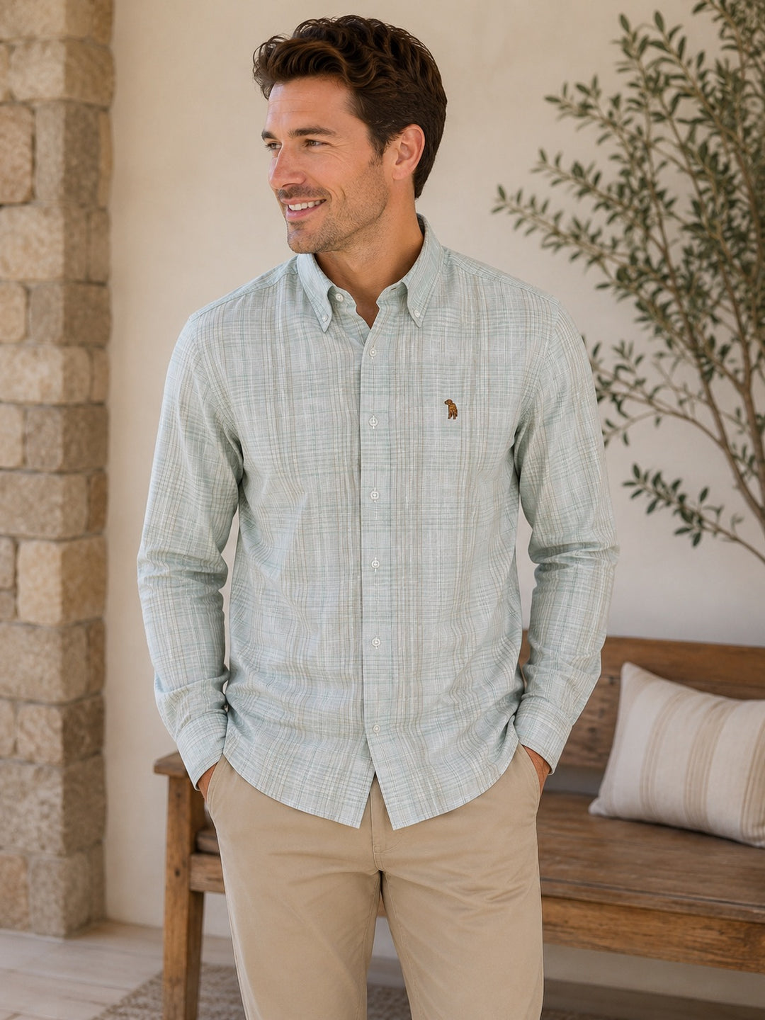 Sagebrush Plaid Performance Button Down