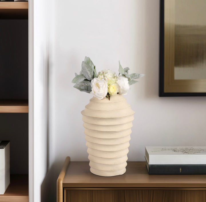 Arlo Ribbed Stoneware Vase