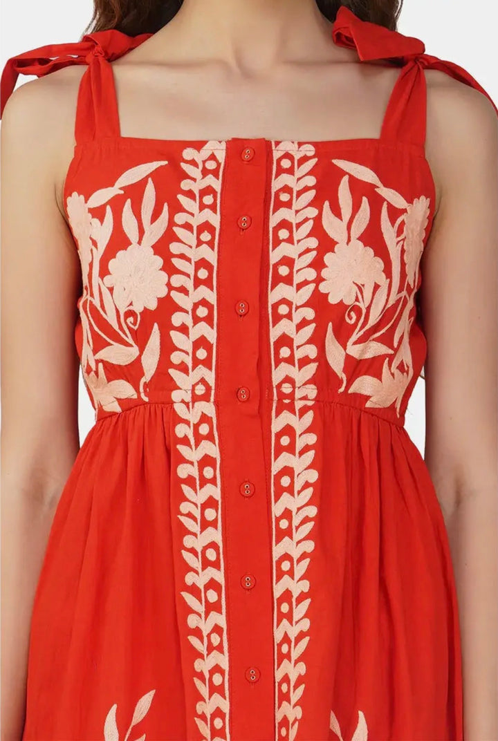 Clara Embroidered Midi Dress