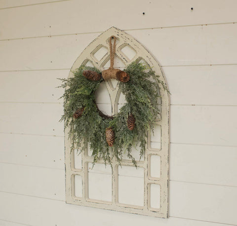 Iced Cedar & Pinecone Wreath