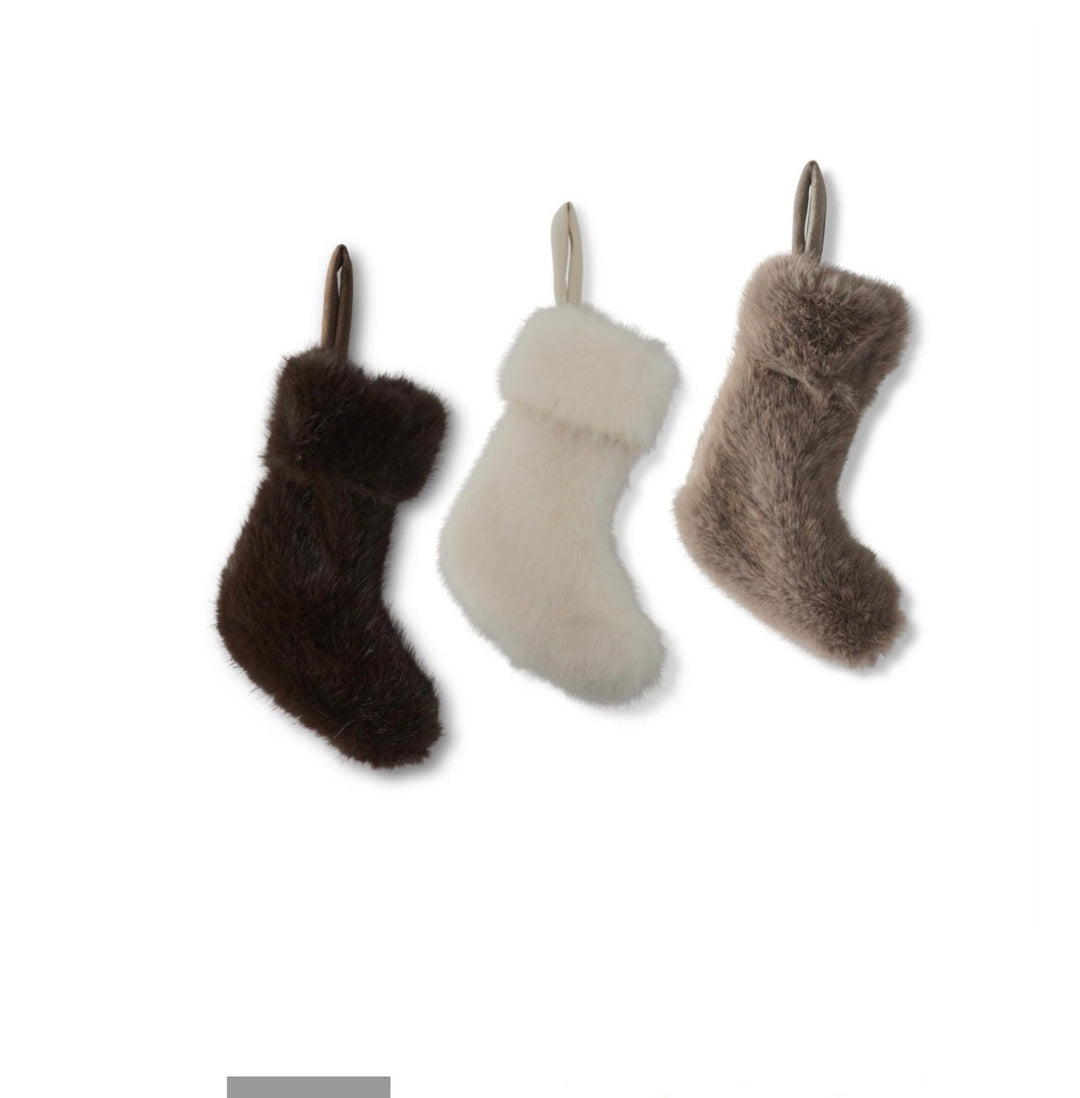 Luxe Vegan Fur Mini Christmas Stocking – 8"
