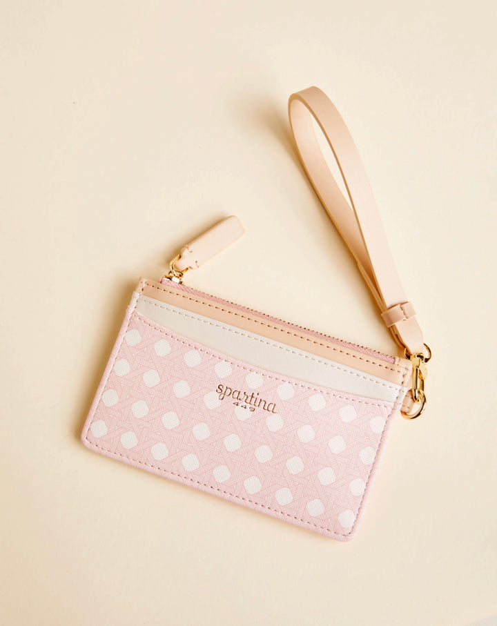 Slim-card Coin-purse Pink Cane