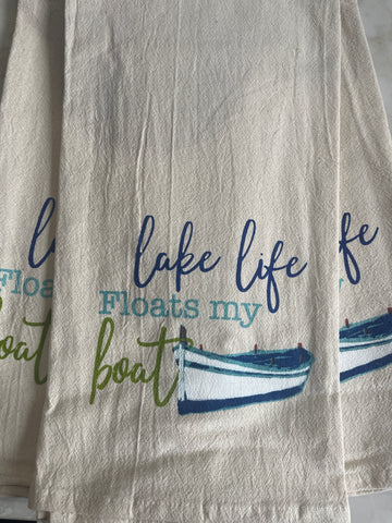 Lake Life Floats My Boat Hand Towel