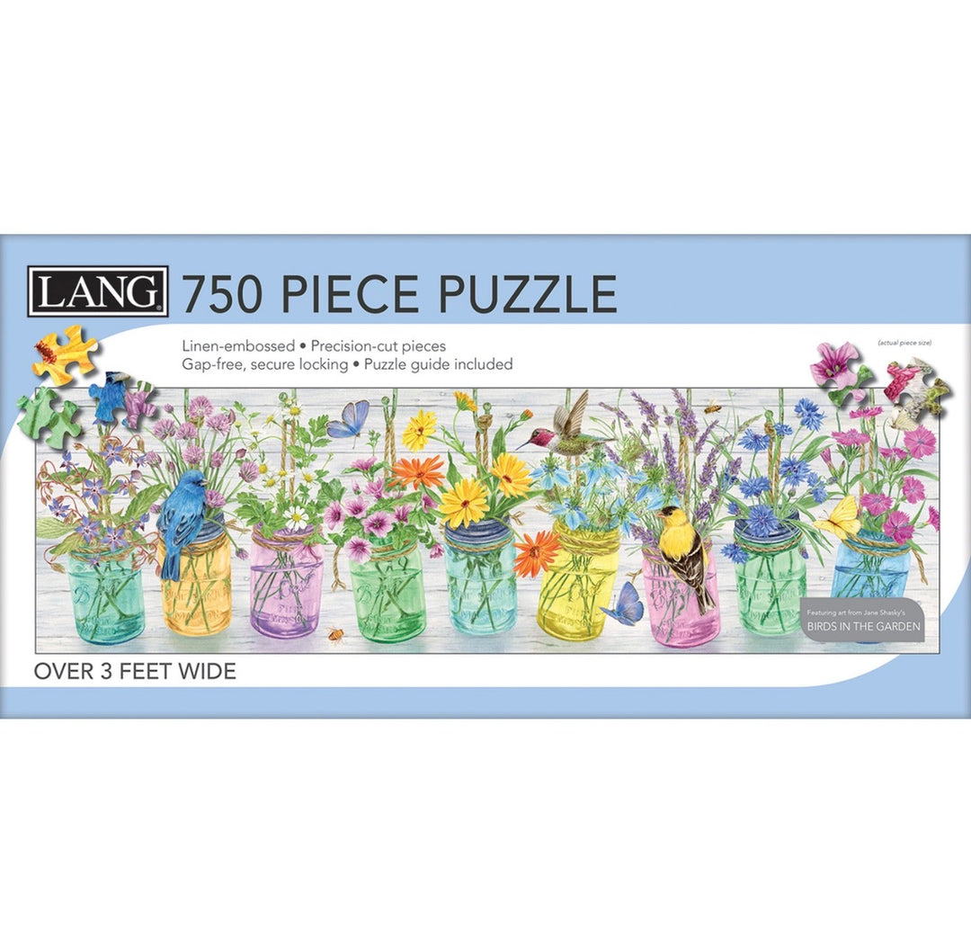 Birds in the Garden 750-Piece Panoramic Puzzle by LANG