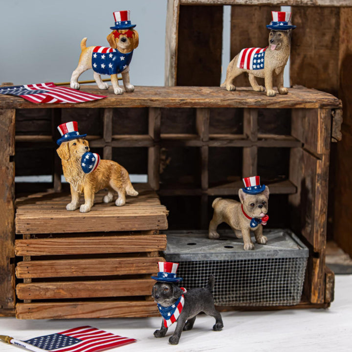 Patriotic Pup Figurines