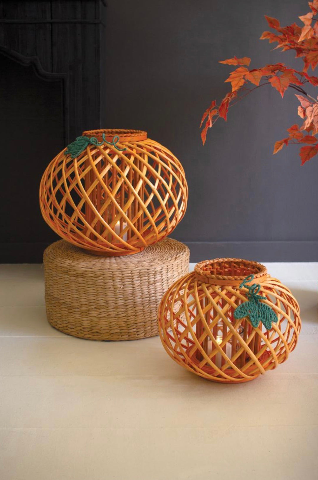 Willow Weave Pumpkin Lantern