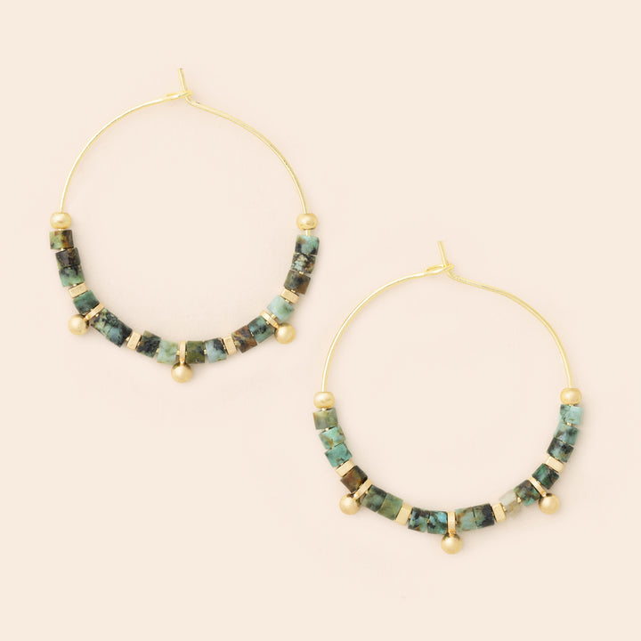 Stone Disc Hoop Earring - FINAL SALE