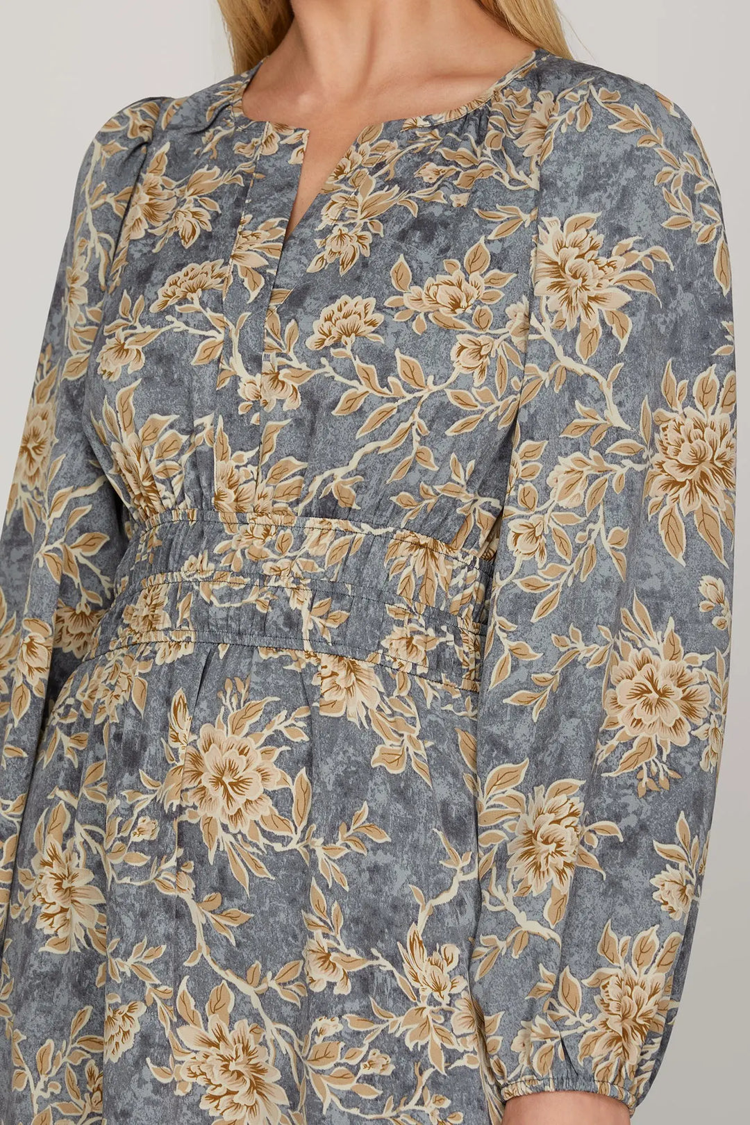 Autumn Sky Floral Maxi Dress