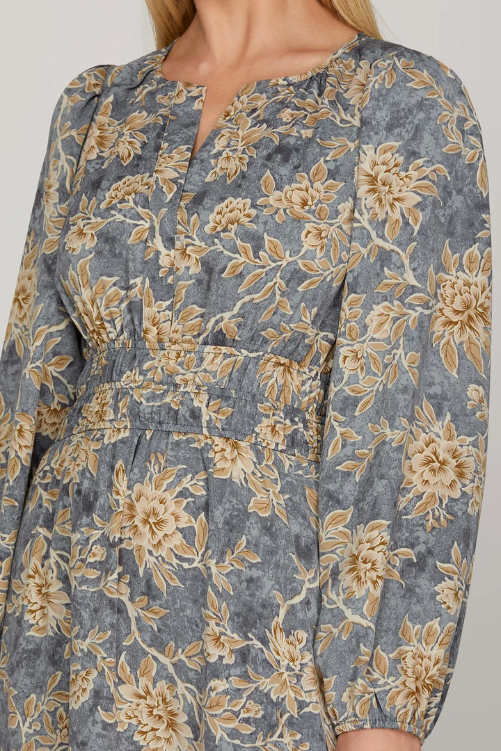 Autumn Sky Floral Maxi Dress