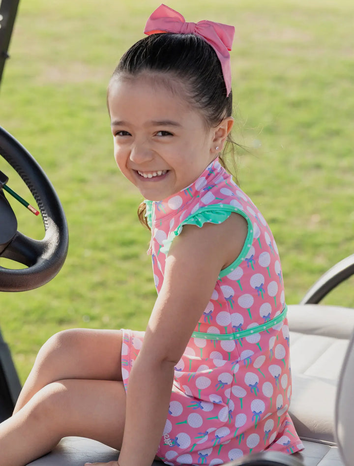 Pink Tee Time Ruffle Dress with Biker Shorts