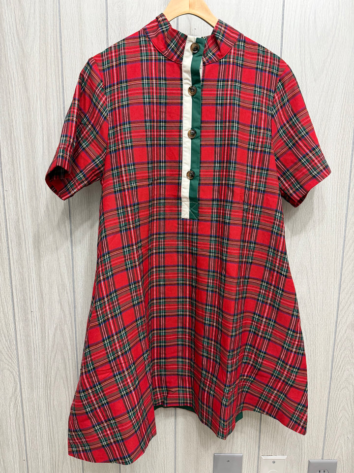 Holly Tartan Button-Front Dress