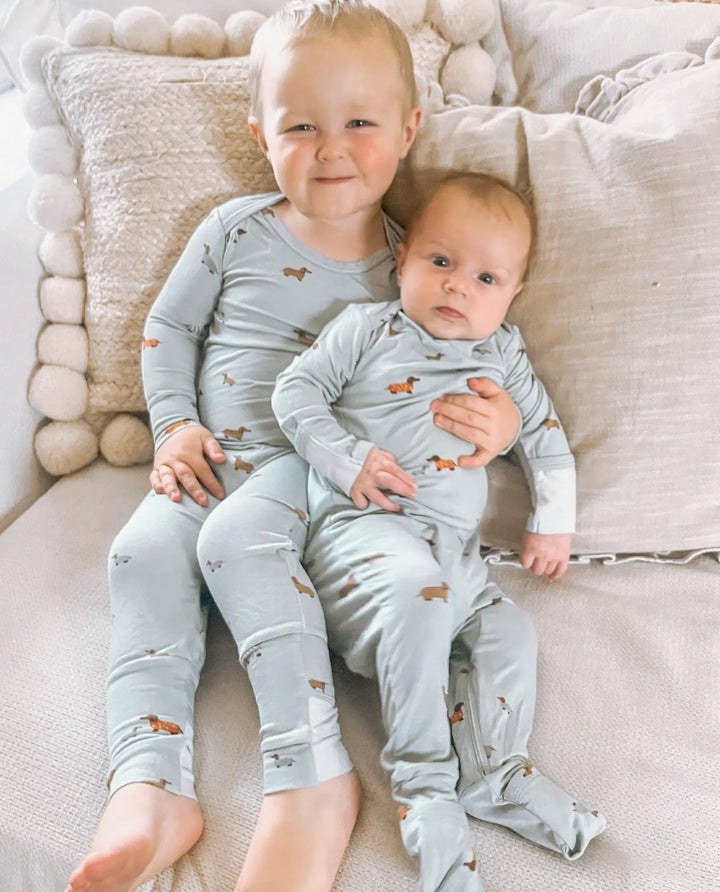 Dachshund Parade Bamboo Convertible Onesie