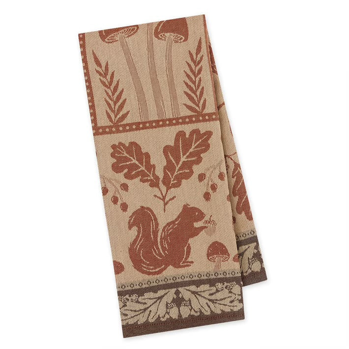 Woodland Harvest Squirrel Dish Towel