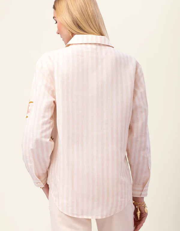 Aida Buttonfront Shirt – Castillo Blush Stripe