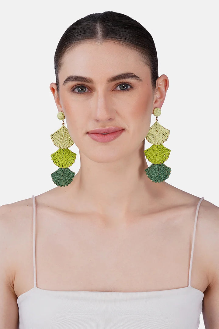 Shellscape Raffia Statement Earrings