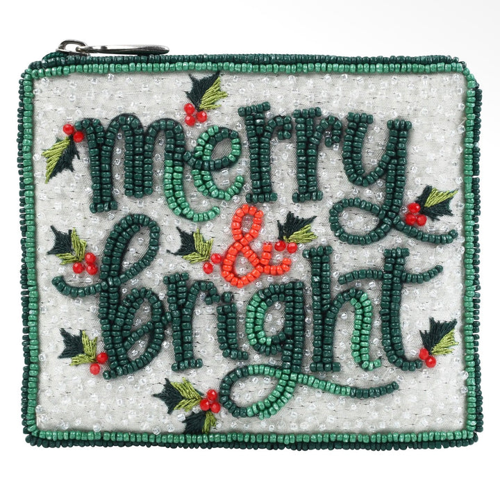 Merry & Bright Beaded Zipper Pouch