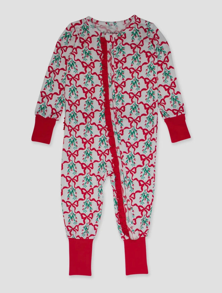 Bows & Mistletoe Magic Convertible Ruffle Onesie