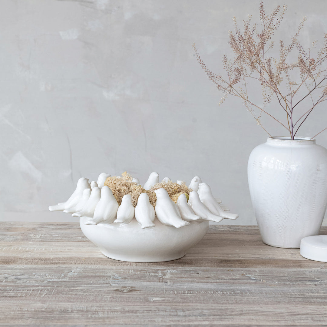 Gathering Birds Stoneware Bowl