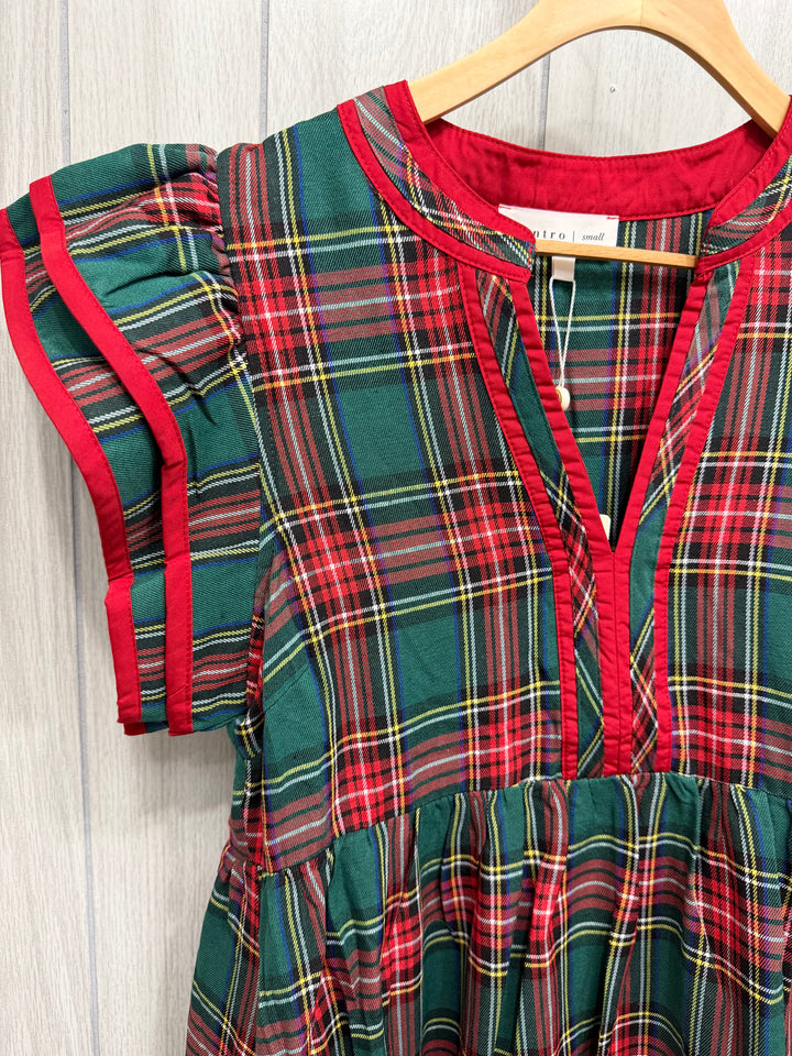 Merry & Bright Plaid Midi Dress