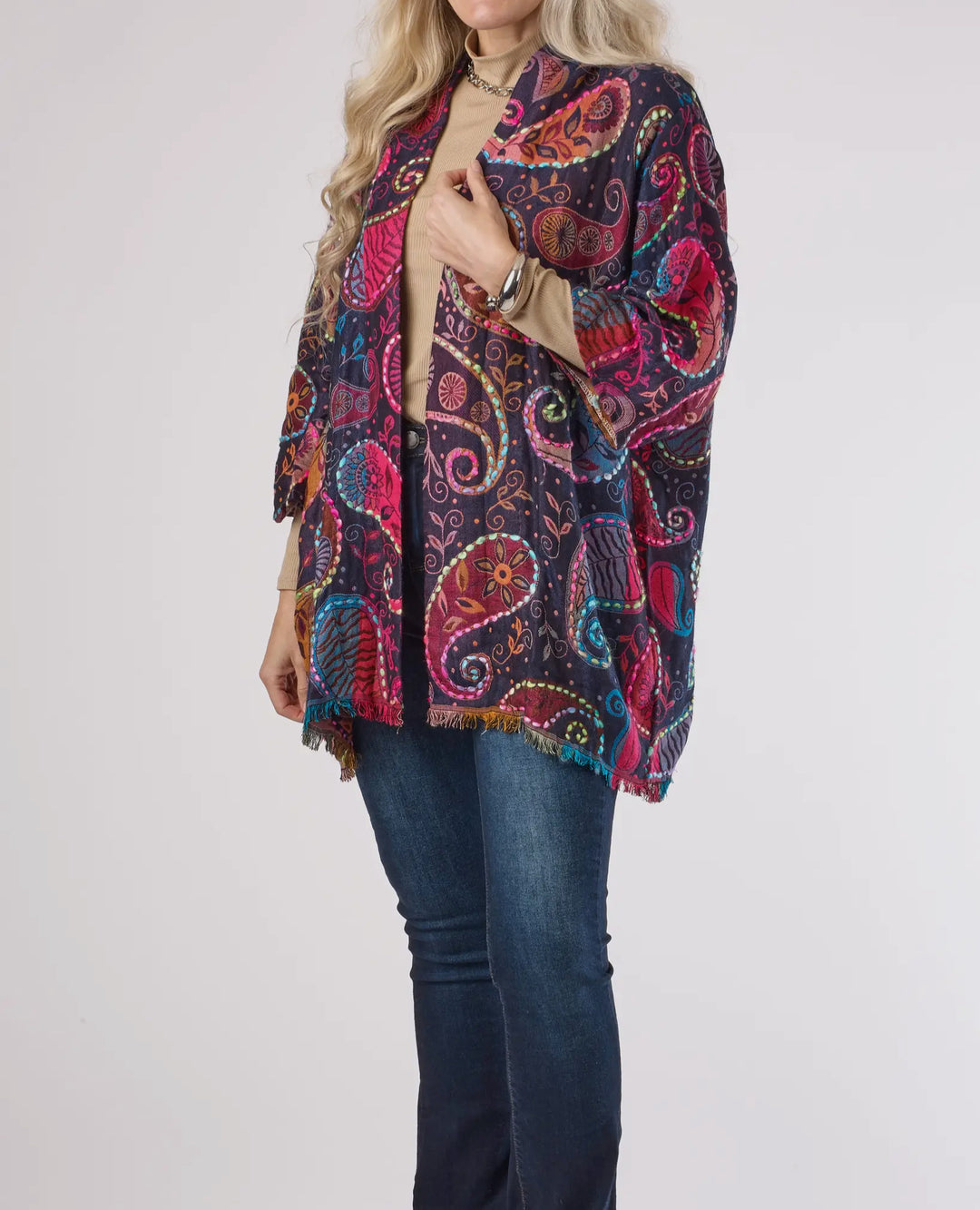 Boho Paisley Fringe Kimono