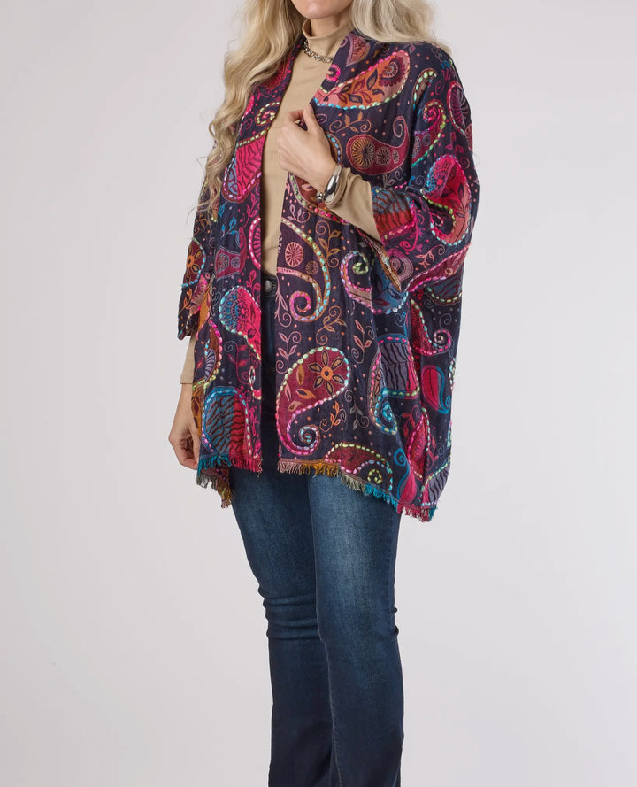 Boho Paisley Fringe Kimono