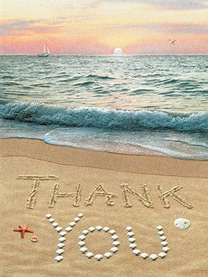 Boxed Thank You Beach Scene Card Set