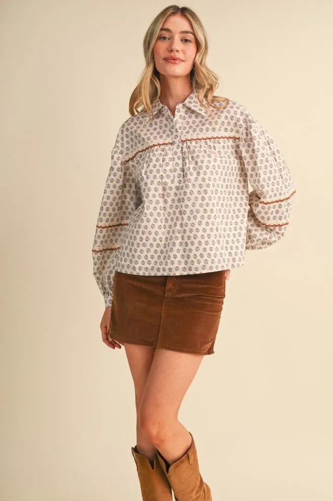 Cottage Charm Printed Blouse