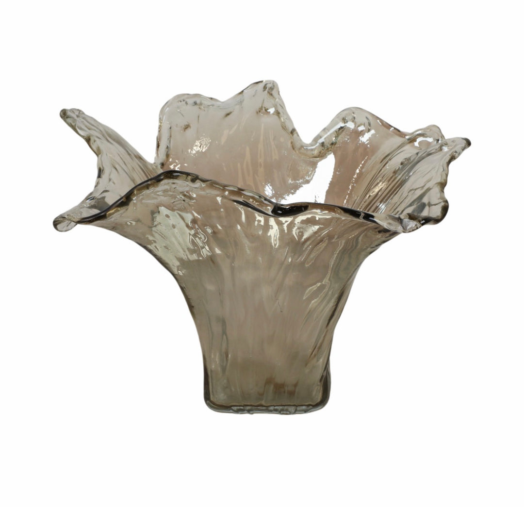 Bellaria Ruffled Italian Glass Vase