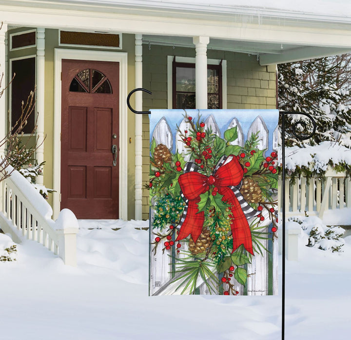 Christmas on the Picket Fence Garden Flag