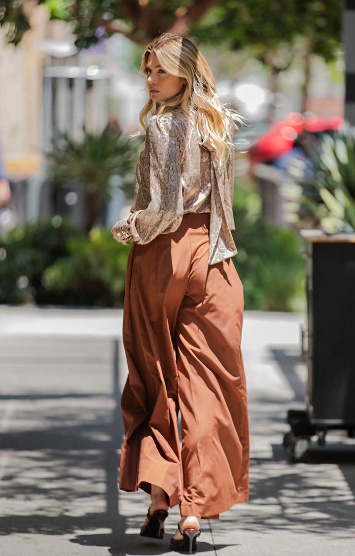 Gilded Serpent Tie-Neck Blouse