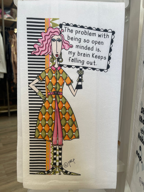Brain Keeps Falling Out Tea Towel