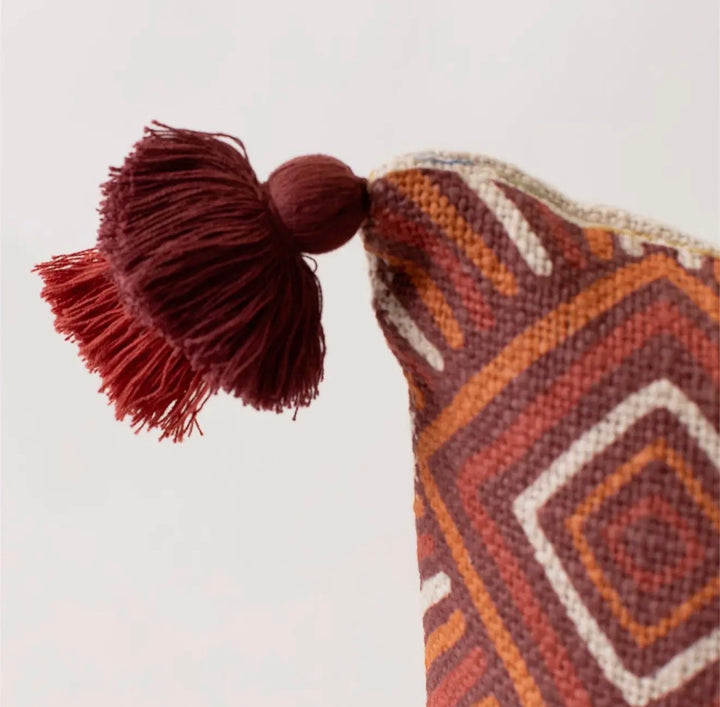 Sierra Mosaic Tassel Pillow – 16” Square