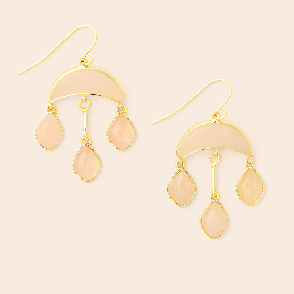 Stone Crescent Drop Earring - FINAL SALE