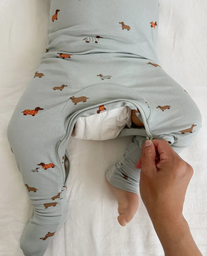 Dachshund Parade Bamboo Convertible Onesie