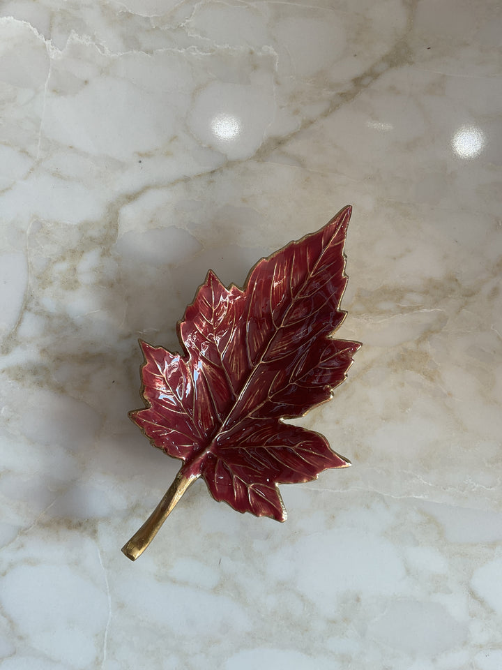 Enamel Leaf Trinket Dish
