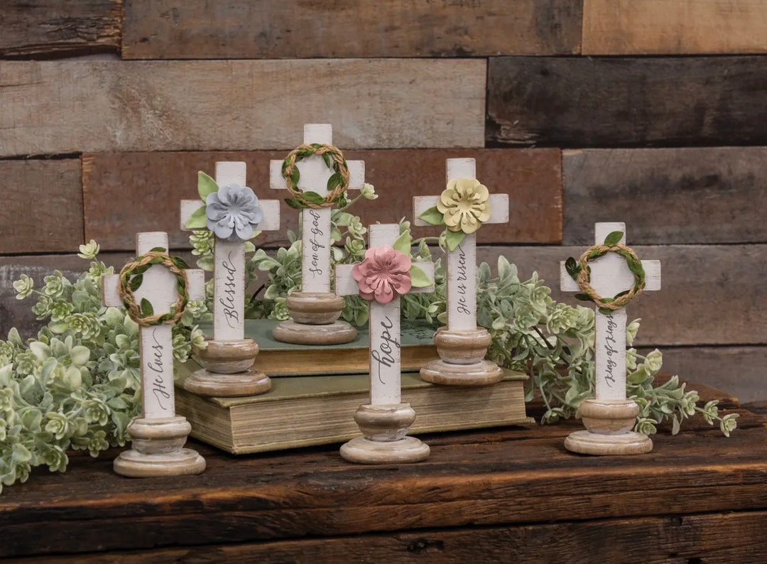 Inspirational Floral Wooden Cross Collection