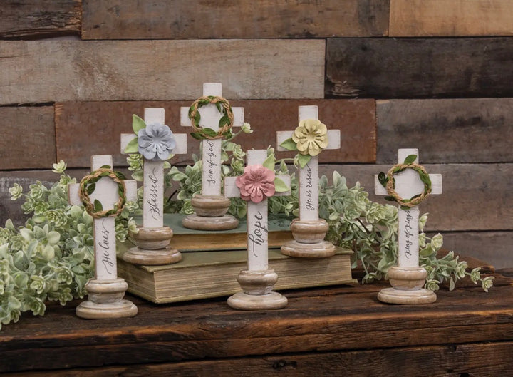 Inspirational Floral Wooden Cross Collection