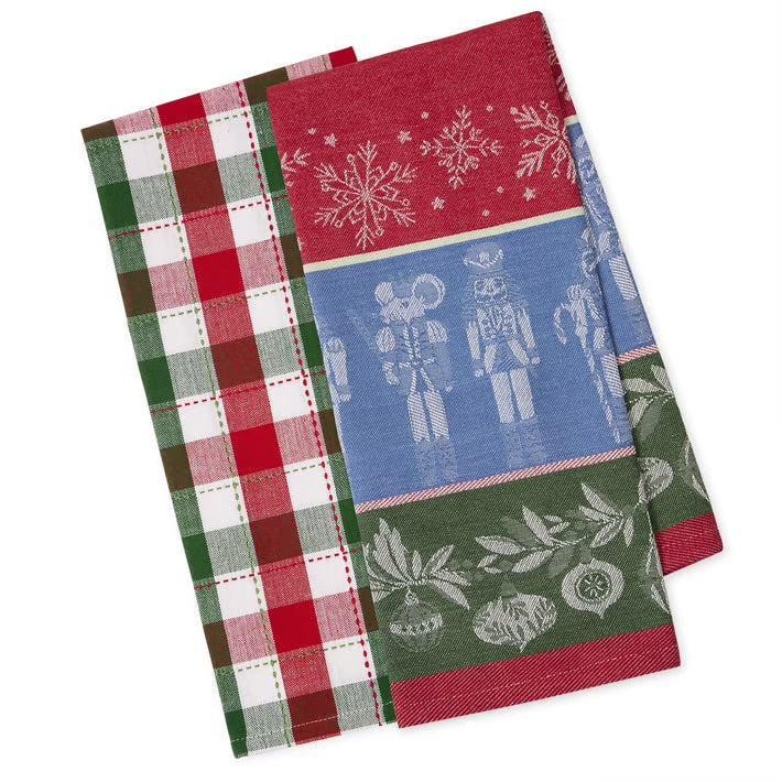 Nutcracker Noel & Christmas Plaid Tea Towels