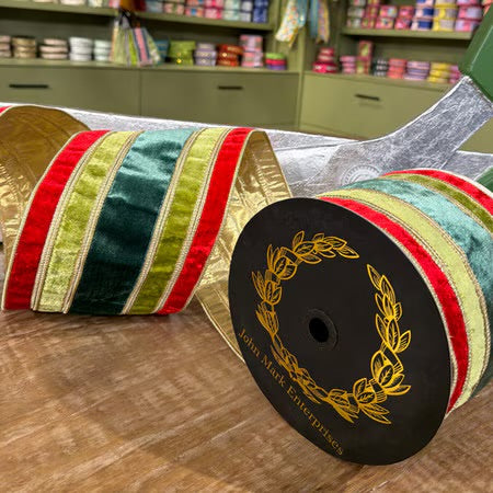 John Mark Enterprises: Regal Christmas Stripe Ribbon