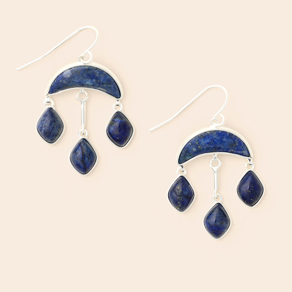 Stone Crescent Drop Earring - FINAL SALE