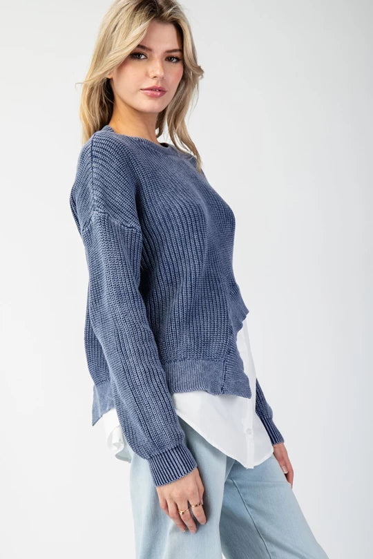 Blue Skies Layered Knit Top