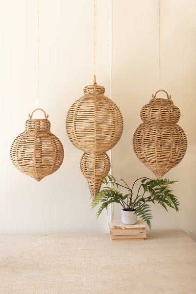 Natural Seagrass Hanging Ornaments