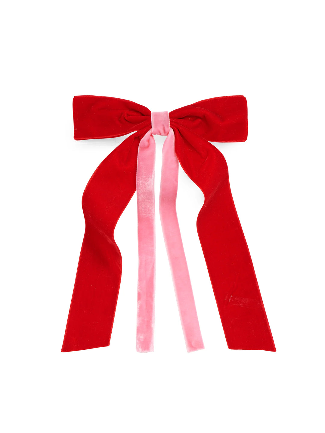 Velvet Ribbon Bow Hair Clip – Red or Green